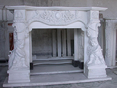 marble fireplace with angel